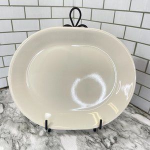 Corelle Beige Plain Sandstone 12" Oval Serving Platter Vintage